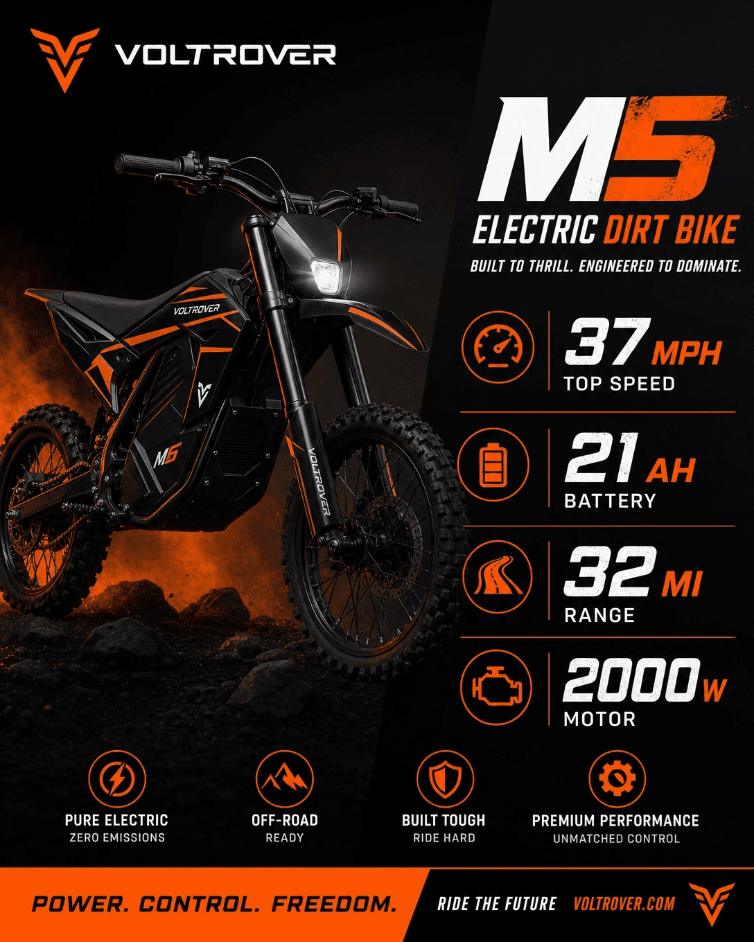 Voltrover Electric Bike M5 - Voltrover M5 Цахилгаан Мотоцикл - 4