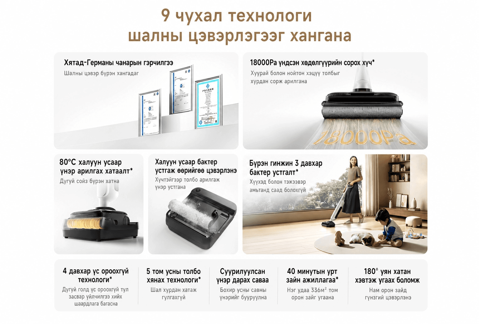 Mijia Wireless Floor Scrubber 4 - Шал угаагч 4 - 3